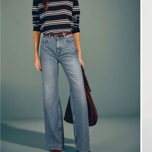 Wide-Leg High-Rise Women’s Jeans - Light Blue